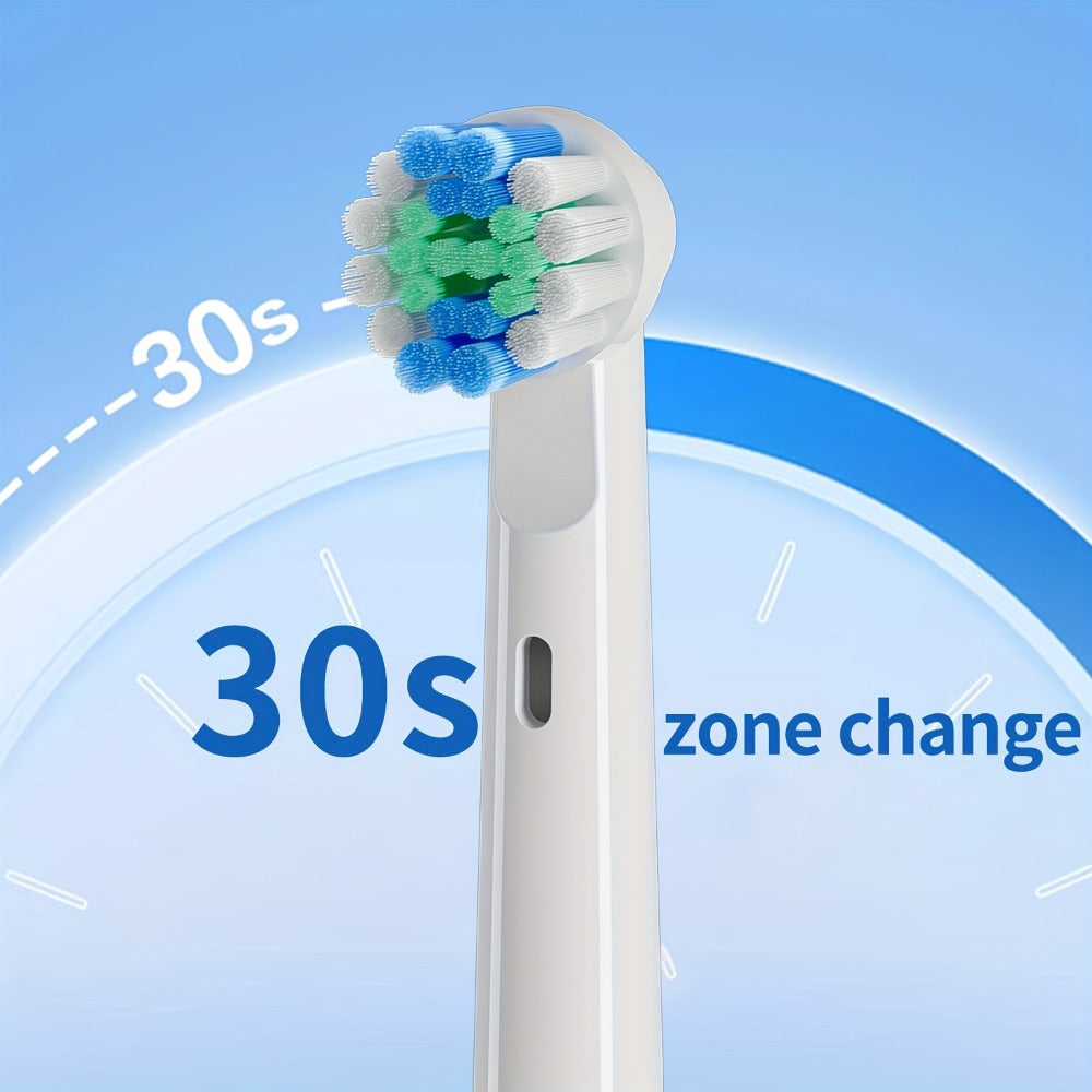 Electric Toothbrush Rechargeable 4 Brush Heads 3 Cleaning Modes Smart Timer IPX7 Waterproof USB Quick Charge 600mAh Round Head Adult Electric Toothbrush Blue