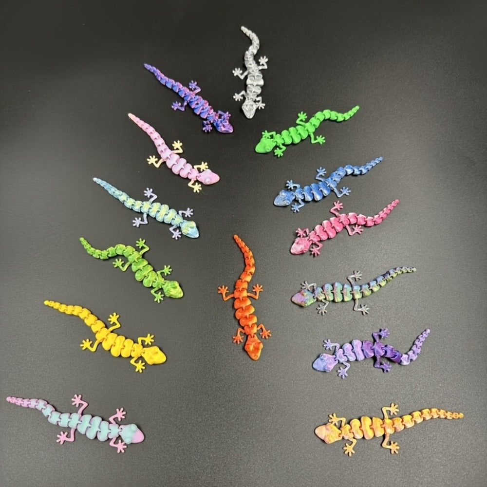 3D Printed Gecko Statues Set 101pcs Miniature Lizard Figurines Home Decor Desk Ornaments Lucky Charm Collectible Sculptures Gift for Mom Dad Birthday Holiday