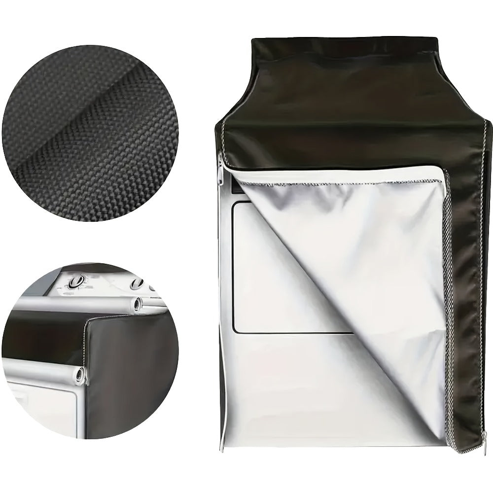 Washer Dryer Cover 420D Heavy Duty Waterproof, Indoor Outdoor Washing Machine Protector with Zipper Window, Fits Top Load & Front Load Washers Dryers, Dustproof UV-Resistant Laundry Appliance Hood 2pcs