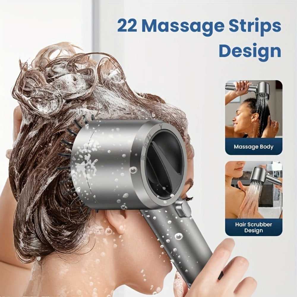 Filtered Handheld Shower Head High Pressure 4 Spray Modes ON/OFF Switch with Hose 5 Filter Elements Pet Shower