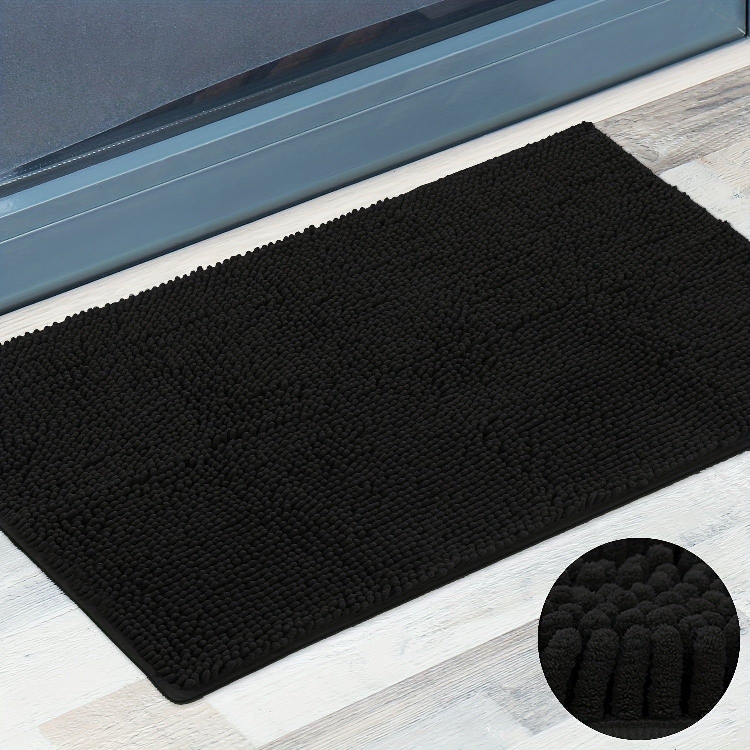 Chenille Doormat Absorbent Non-Slip Washable Indoor Outdoor Mat - Soft Shaggy Entryway Rug for Muddy Paws, Pets & Dogs | Machine Washable Front Door Mat in 18 Colors & 5 Sizes | Anti-Slip Rubber Backing