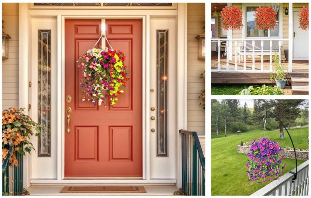 Artificial Rose Vine Hanging Garland 3pcs 216 Flowers - High-Density UV-Resistant Faux Rose Flower Vines with Realistic Roses & Foliage for Garden, Wedding, Porch, Terrace & Wall Decor, Multiple Colors