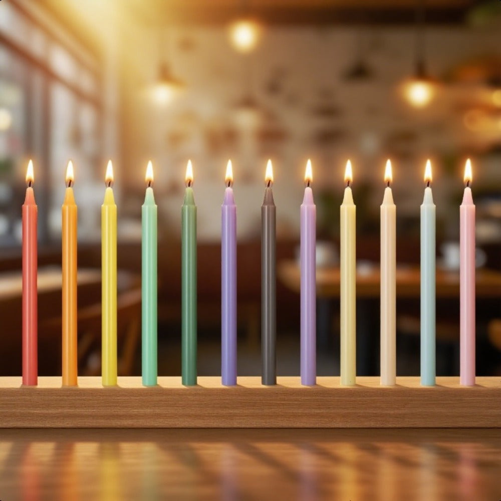 Colored Chime Candles Spell Candles Set Unscented Taper Candles 6.3in for Witchcraft Altar Ritual Meditation Prayer ¨C 12 Assorted Colors, Halloween Gothic Decor, Magic Candle Holder Compatible