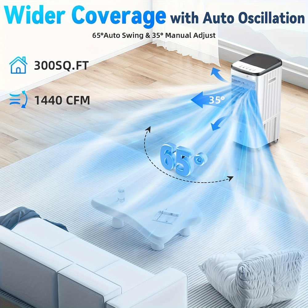 Outdoor Air Cooler 3-in-1 Evaporative Cooler Fan with Misting Humidifier 2.9 Gal Large Tank Remote Control 45¡ã Oscillation for Patio Garden Deck BBQ White