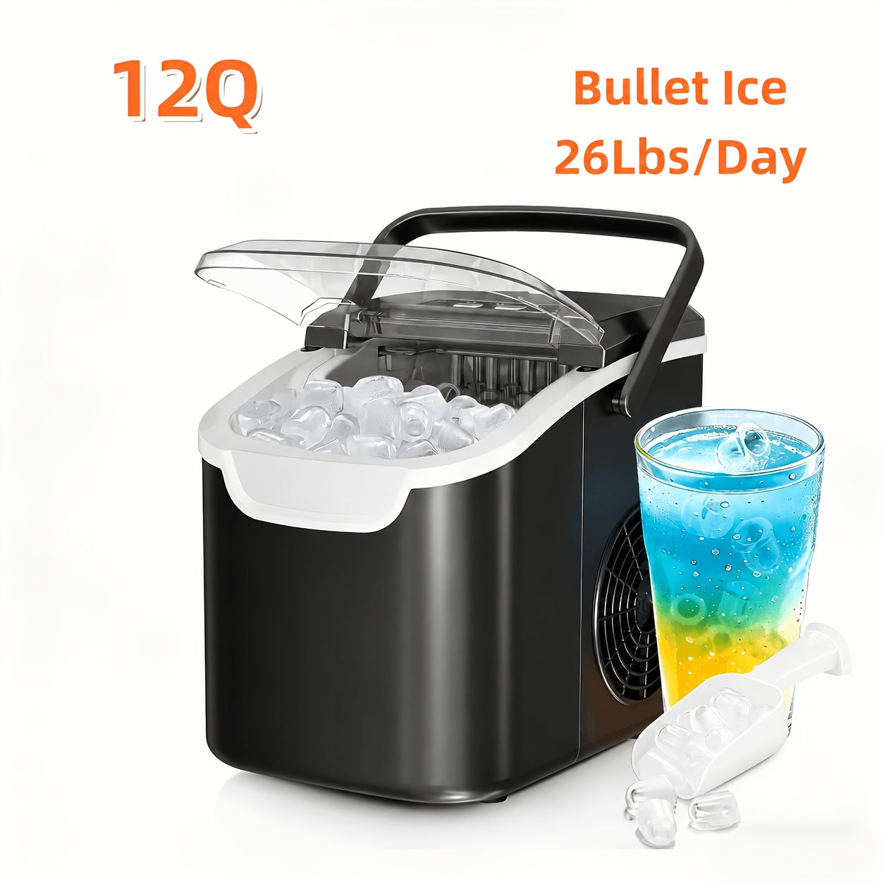 Stainless Steel Ice Maker Countertop ¨C 35 Lbs Soft Chewable Nugget Ice or 26 Lbs Bullet Ice, Pebble Portable Ice Machine for Home, Kitchen, Office, Party, RV & Camping