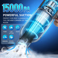 Cordless Handheld Car Vacuum Cleaner 15000PA - Rechargeable Portable Mini Vacuum with Brushless Motor, HEPA Filter, Air Blower & Pump Function, Small Hand Held Vacuum for Car Interior, Home & Pet Hair
