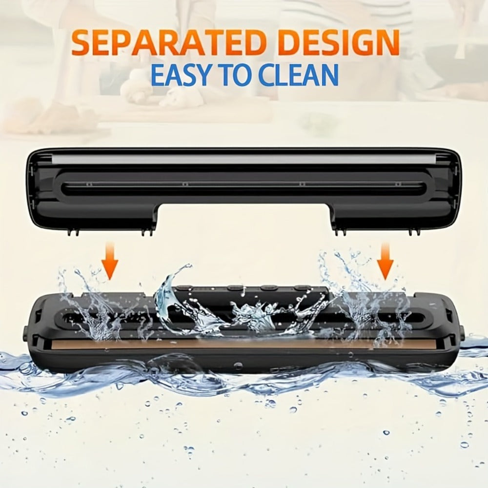 Vacuum Sealer Machine with 50 Vacuum Storage Bags ¨C 2-in-1 Vacuum & Heat Sealing, One-Button Operation, Food Preservation Sealer for Freshness, Black or White