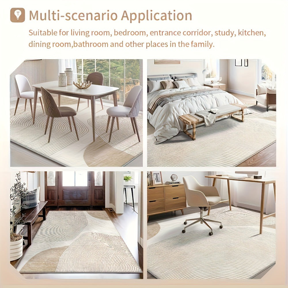 Velvet Area Rug 850G Floral Washable Soft Carpet Retro Design Living Room Dining Room Bedroom Floor Mat Vibrant Color Multi-Size
