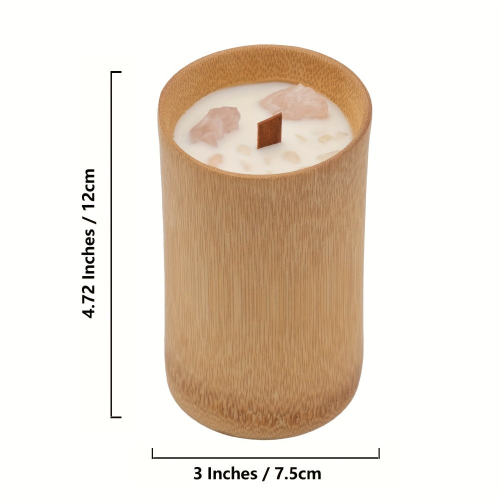 Scented Candles in Carbonized Bamboo Jar ¨C 60-Hour Long-Lasting Soy Wax Candle with Premium Fragrance ¨C Aromatherapy Gift for Home Decor, Spa, Housewarming, Christmas, Mom & Friends (8 Scents)