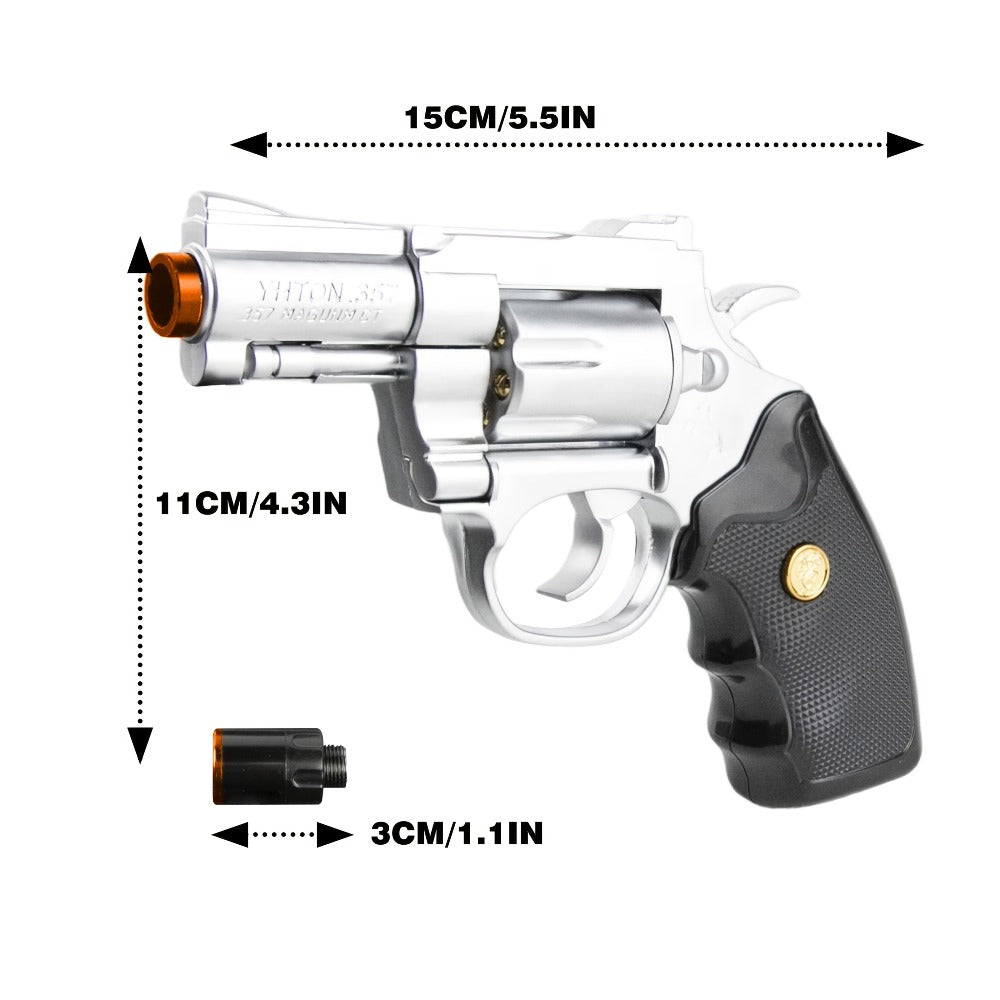 Windproof Butane Lighter with Adjustable Flame | Pistol Revolver & Wheel Design for Camping Outdoor Cooking Grilling BBQ Charcoal Lighting
