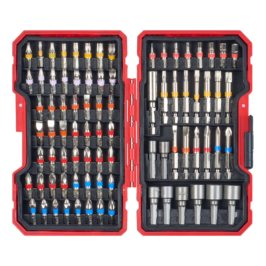 83-Piece Impact Driver Drill Bit Set S2 Steel Cross Slotted Square Star Hex Torx Bits with Magnetic Holder for Home Improvement DIY Projects