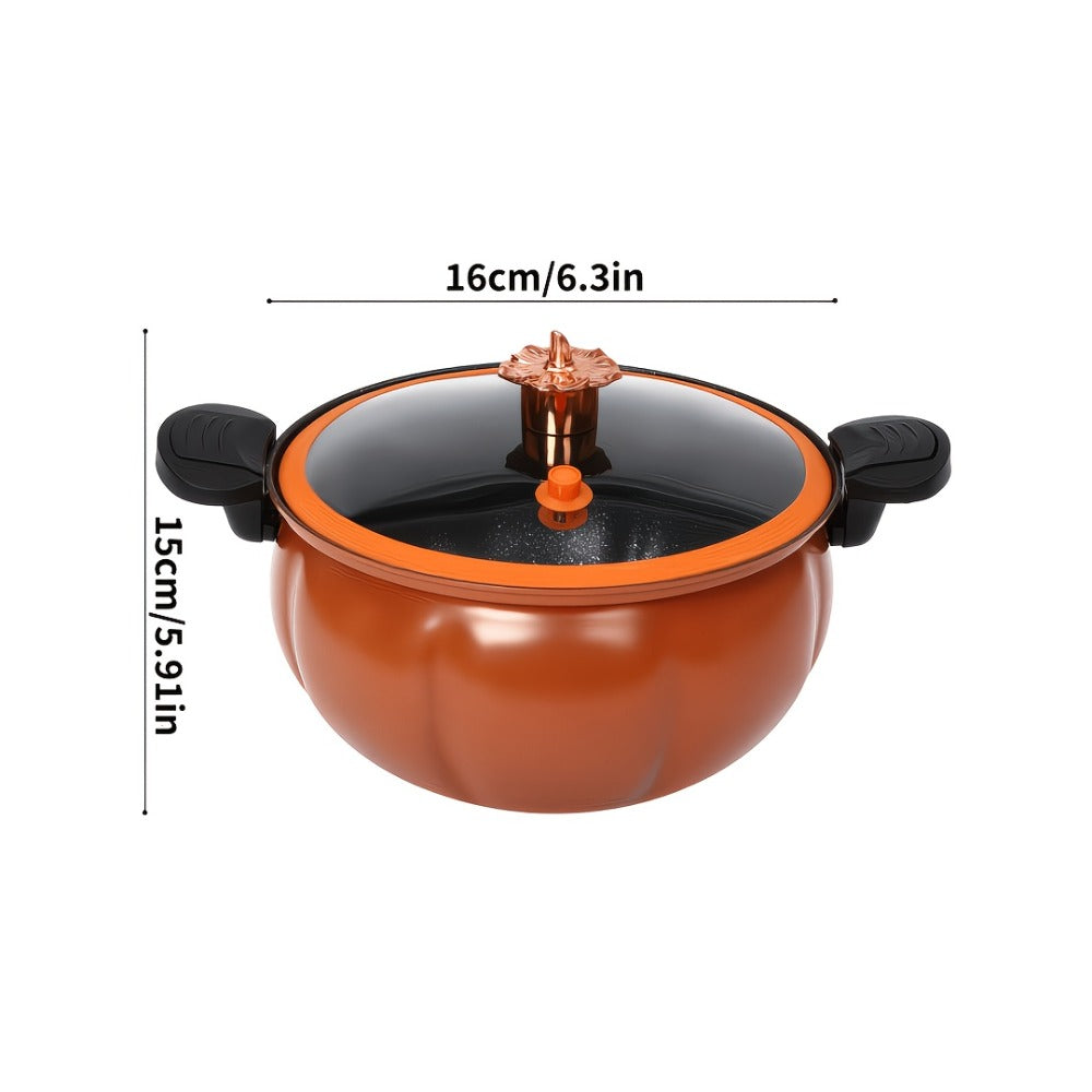 Non-Stick Soup Pot with Twist-Lock Handle | Large Capacity Stew Pot Compatible with Gas Stove Induction Cooker Open Fire | Multi-Function Cooking Pot for Home Restaurant Hotel