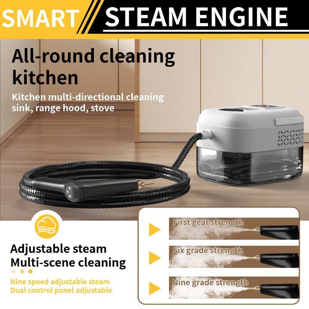 Carpet Steam Cleaner Handheld with LCD Display 1200ml Tank Gear Switch High Temperature for Kitchen Sofa Floor Tile Grout Home