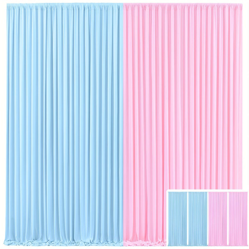 Blackout Backdrop Curtain 4 Pack 5x10 Ft - Heavyweight Nonwoven, Wrinkle-Resistant, Smooth Hanging for Wedding Birthday Baby Shower Party Photography Background Decoration