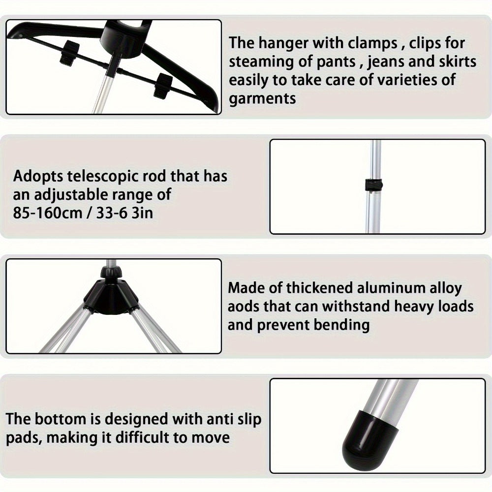 Clothes Drying Rack Foldable Height Adjustable Telescopic Ironing Rack, Aluminum Alloy Garment Rack with 360¡ã Rotating Arm, Multi-Layer Hanging Drying Stand, Space-Saving Laundry Rack for Home Bedroom