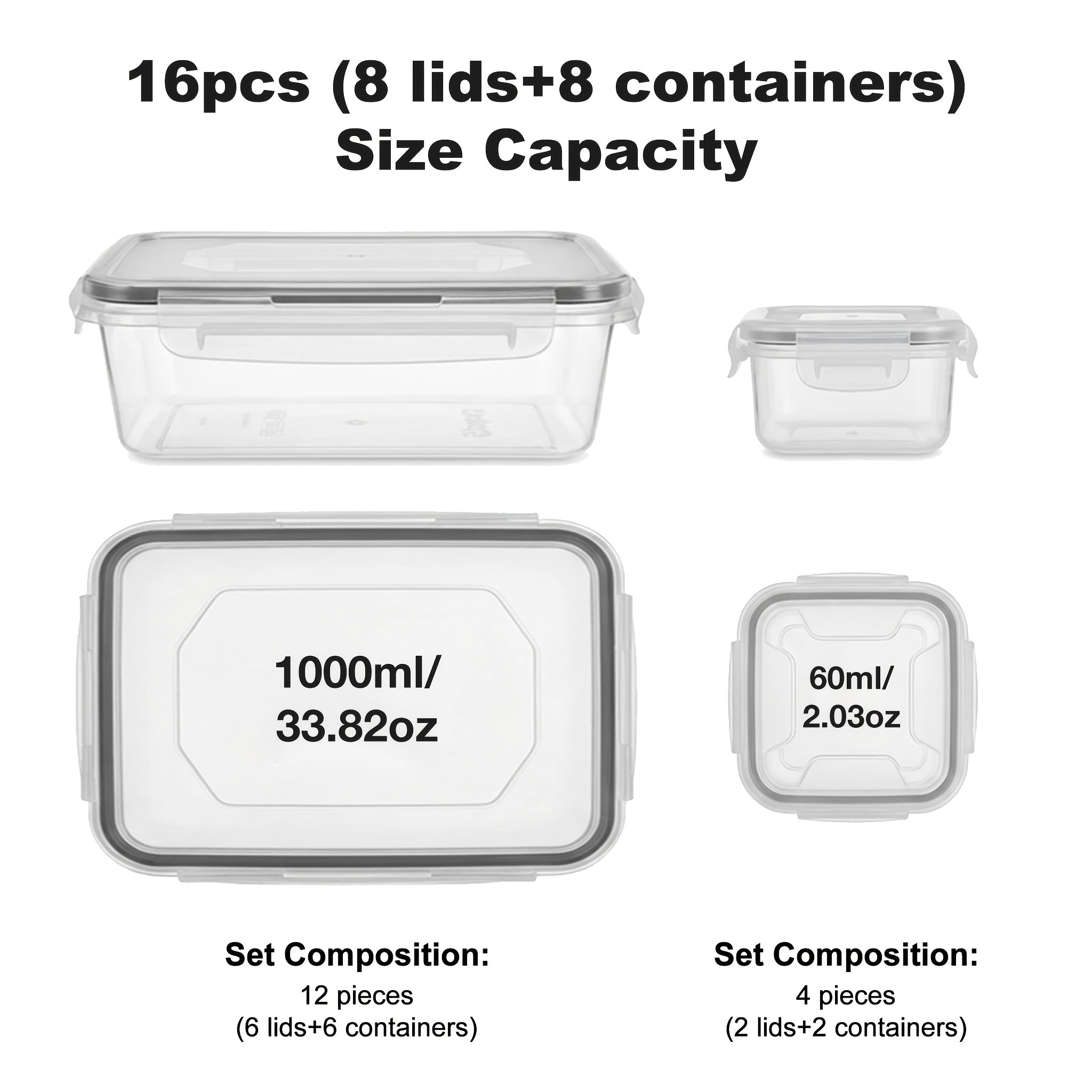 Airtight Food Storage Container Set 16/28/48 Pcs with Secure Lids, Sealed Plastic Containers for Pantry Organization, Kitchen, Travel & Outdoor Picnics ¨C Includes Labels & Markers