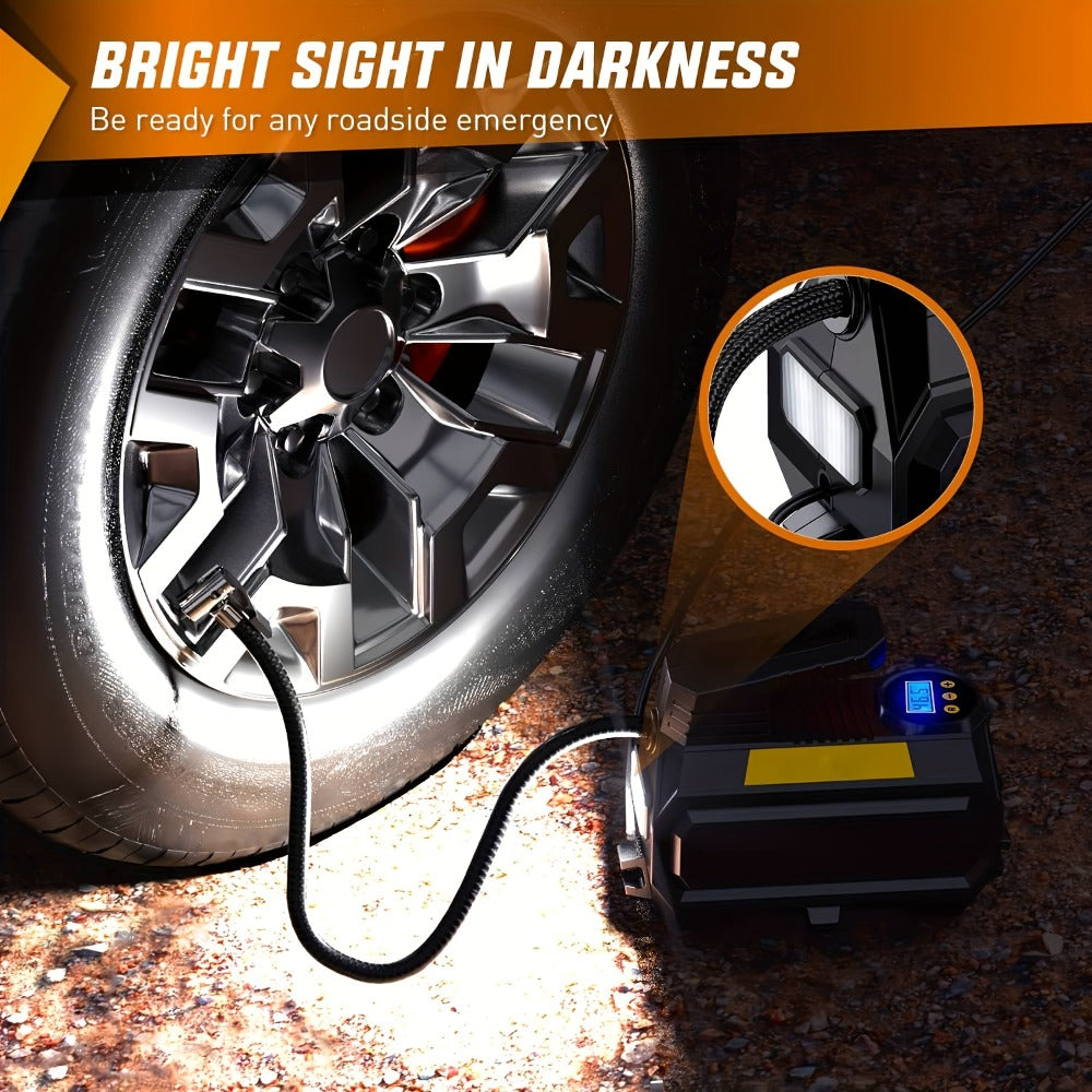 Portable Tire Inflator Air Compressor 12V DC 150PSI ¨C Auto Shut-Off Digital Pressure Gauge LED Light Air Pump for Car SUV ATV Bicycle Motorcycle Balls