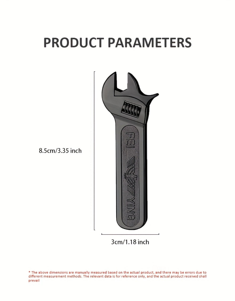 Spanner Shape Novelty Lighter ¨C Refillable Butane Windproof Metal Lighter, Cool Gadget Gift for Men | Father's Day Gift Idea | Bright Chrome & Black | No Butane Included