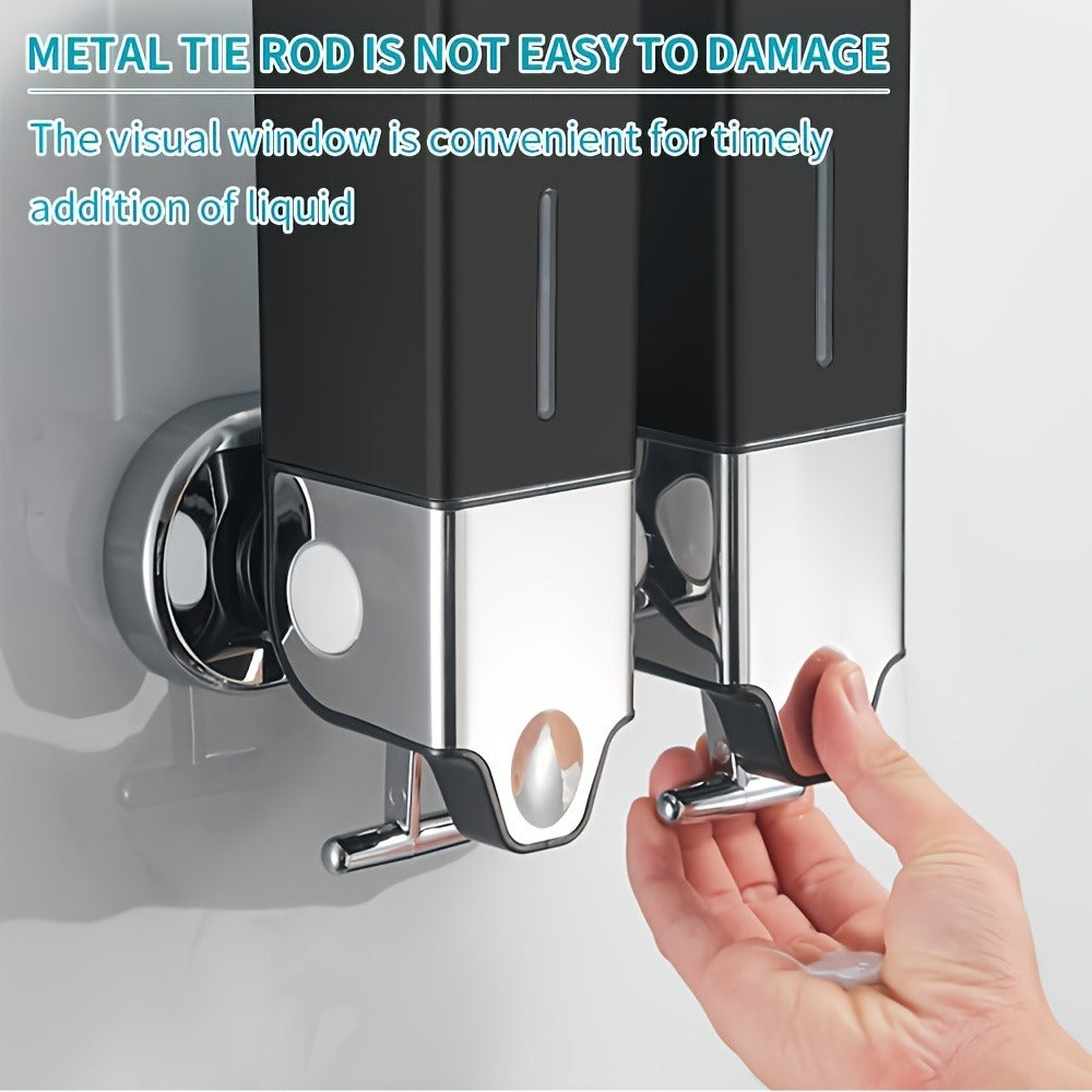 Wall Mounted Soap Dispenser Set 3-Pack No Drill 16.91oz Shampoo Shower Gel Conditioner Dispenser for Bathroom Kitchen