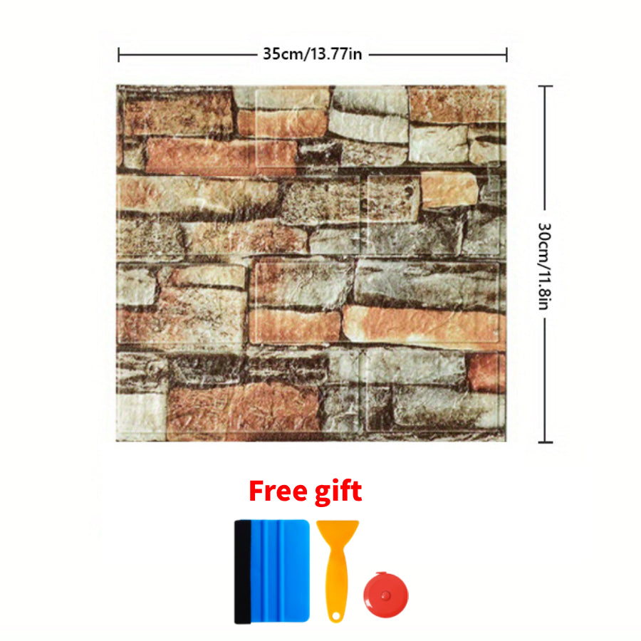 3D Peel and Stick Wood Grain Wallpaper Panels 50/100pcs - Self-Adhesive Waterproof PVC Foam Wall Tiles, Anti-Collision Textured Wall Decor for Bedroom Living Room Kitchen DIY Renovation Cut-to-Fit