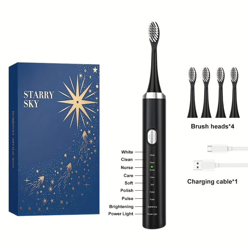 Water Flosser Oral Care Kit ¨C 3-Mode Portable Electric Dental Cleaner, USB Rechargeable, 4-Function Nozzle, Tooth Whitening Device & Electric Toothbrush Set for Travel & Home Use