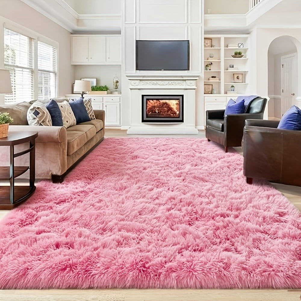 Gradient Color Soft Area Rug - Washable Anti-Slip Shaggy Fluffy Carpet for Living Room & Bedroom | Modern Machine-Made Floor Mat in Extra Large Sizes | Cozy Plush Rug in Multiple Colors