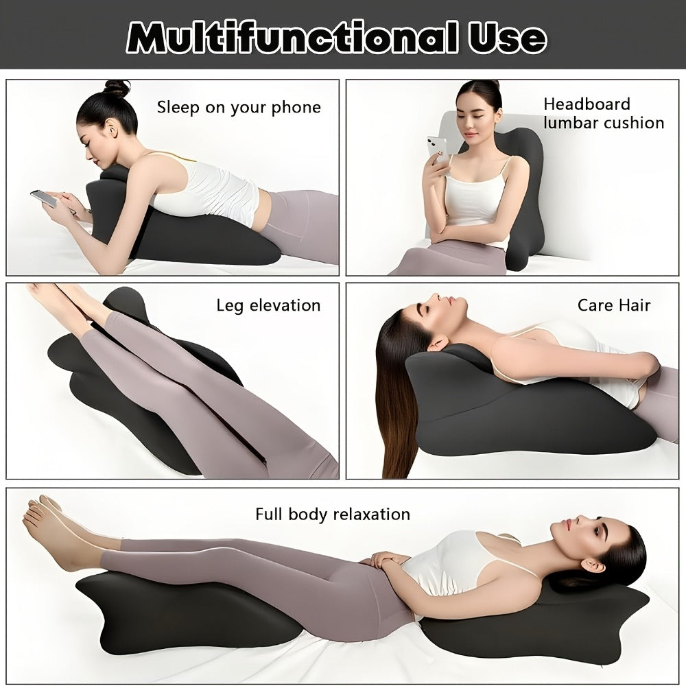 Wedge Pillow for Stomach Sleepers - Ergonomic Memory Foam Support for Cervical, Lumbar & Leg Elevation, Breathable Washable Cover, Multi-Use for Sleep, Reading & Office, 3 Colors