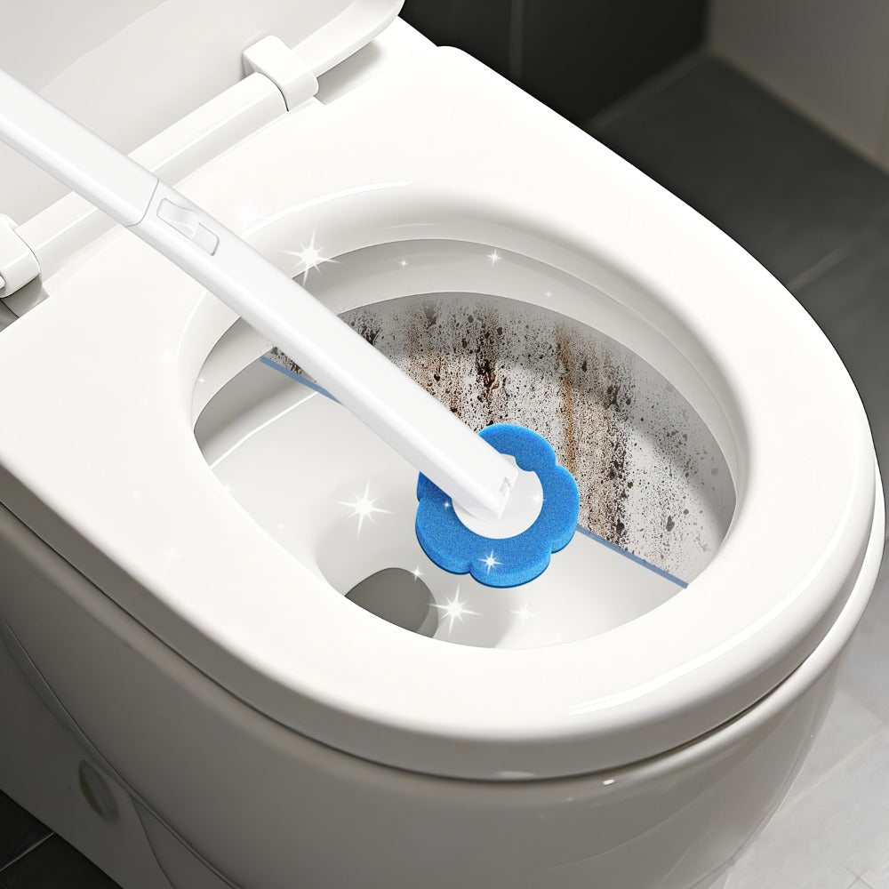 Disposable Toilet Brush Cleaning System with Bracket & Replaceable Heads - Deep Clean Toilet Bathroom Cleaning Kit, No-Touch Hygienic Brush with Refill Packs 17/24/30/35/53 Refills for Home & Bathroom