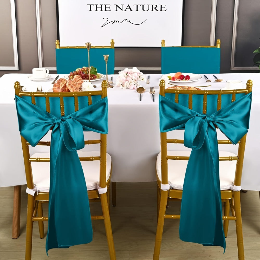 100pcs Satin Chair Sashes Bows for Wedding Banquet Party Event Decoration ¨C 13 Colors, 18¡Á275cm
