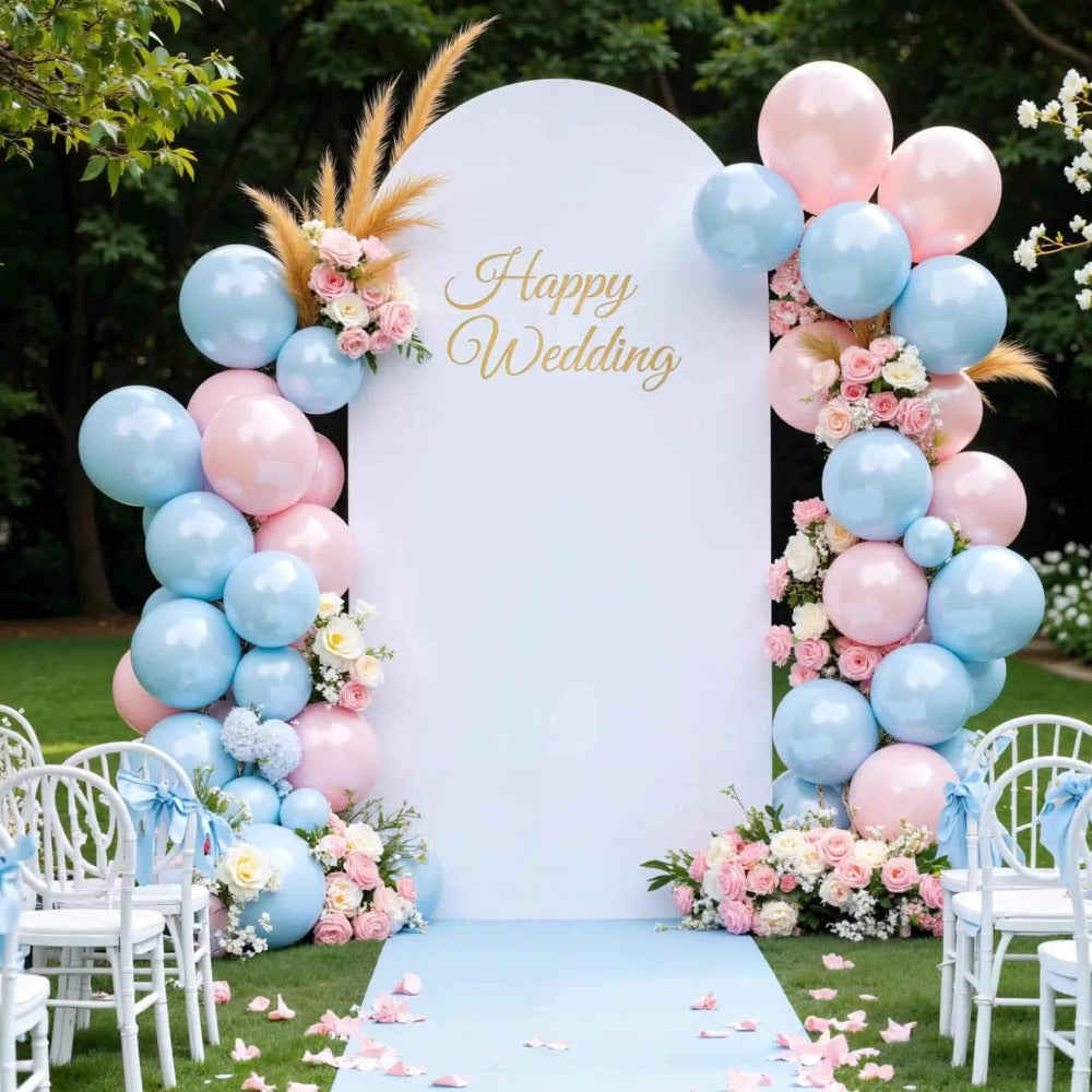 Arch Cover 6ft Stretchable Fabric Party Decoration | Wedding Ceremony Backdrop Cover Wrinkle-Free Zipper Fit for Gender Reveal Bridal Shower Birthday Holiday Celebration 8 Colors