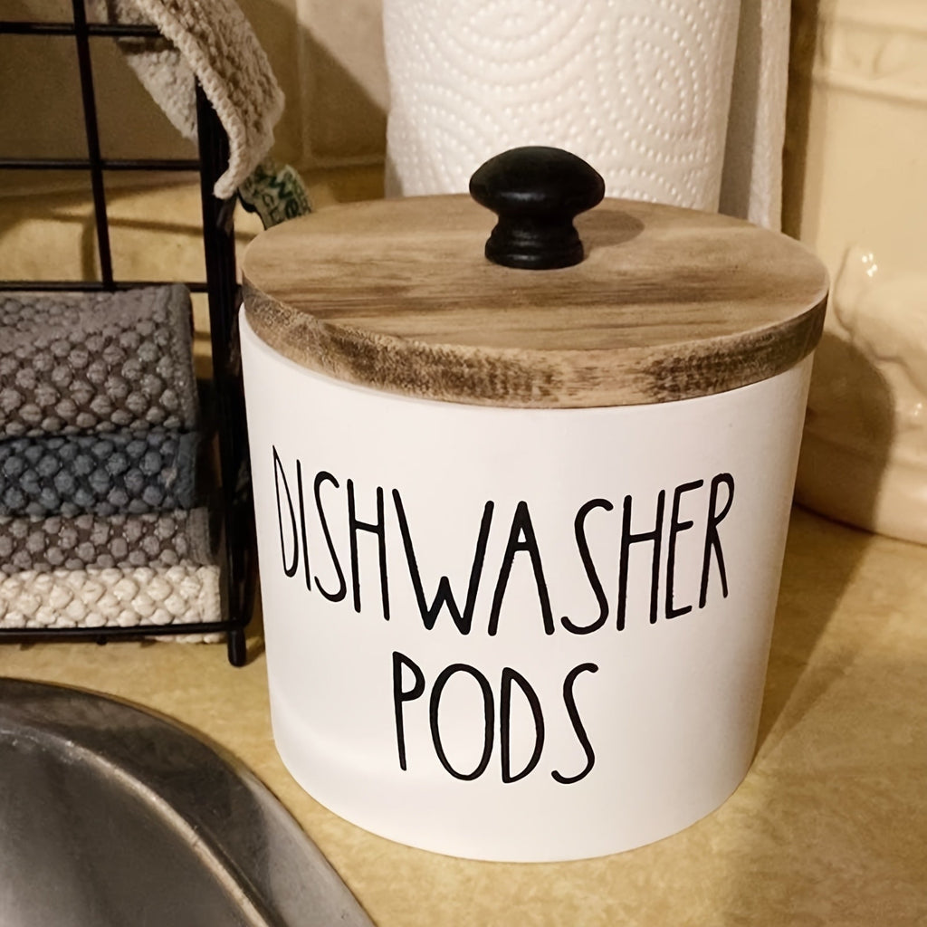 Laundry Ball Holder Round Storage Container | Bohemian Wooden Organizer for Laundry Pods Detergent Dryer Balls ¨C Space-Saving Kitchen Bathroom Farmhouse Decor Countertop Basket