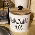 Laundry Ball Holder Round Storage Container | Bohemian Wooden Organizer for Laundry Pods Detergent Dryer Balls ¨C Space-Saving Kitchen Bathroom Farmhouse Decor Countertop Basket