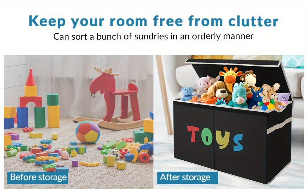 Extra Large Collapsible Kids Storage Chest with Lid ¨C 31.7 Gal Toy Box Organizer Bins for Boys Girls Bedroom Nursery Living Room