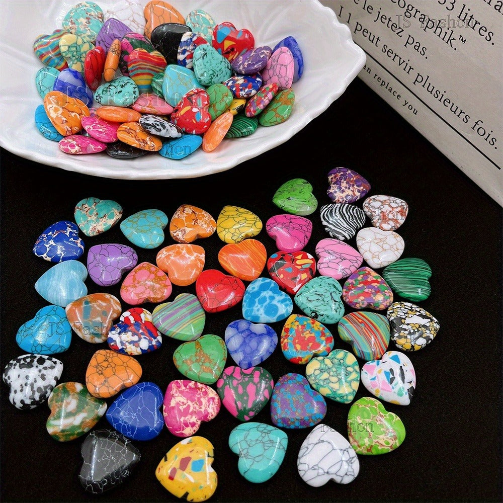 Heart Shaped Stones 50 100pcs Colorful Rainbow Natural Stone Hearts for DIY Jewelry Making Yoga Meditation Worry Stones Christmas Valentine Gift Craft Supplies