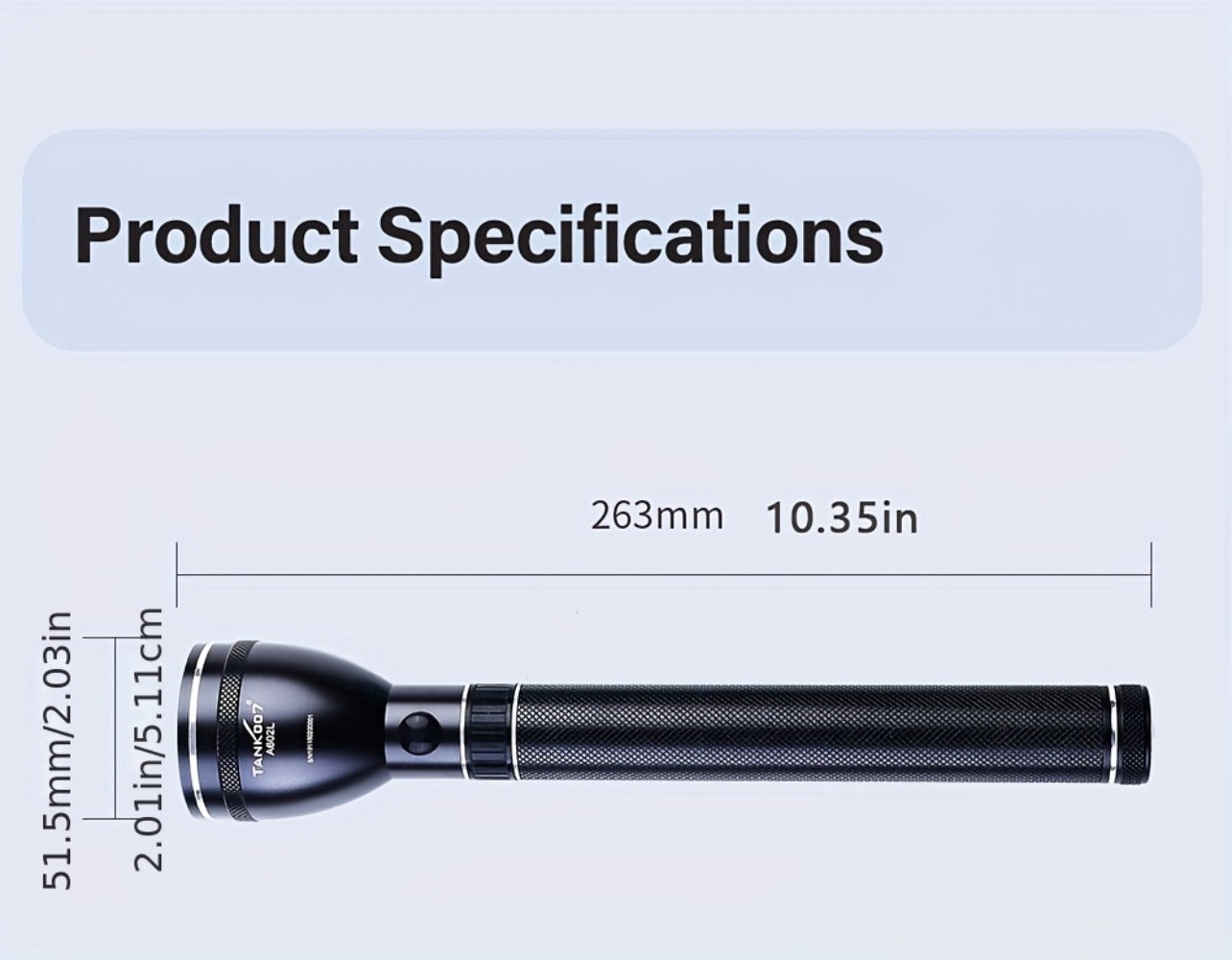 Rechargeable Flashlight 4000mAh Long Battery Life | High-Capacity Built-In Battery Outdoor Torch | Patrol Adventure Car Repair Emergency Camping Hiking Work Light