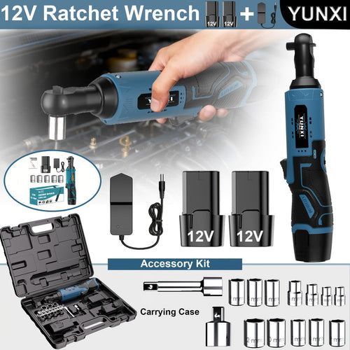 12V Brushless Electric Ratchet Wrench Set with Battery & Quick Charger ¨C Wireless Car Repair Tool Kit for Home & Auto, Holiday Gift for Men