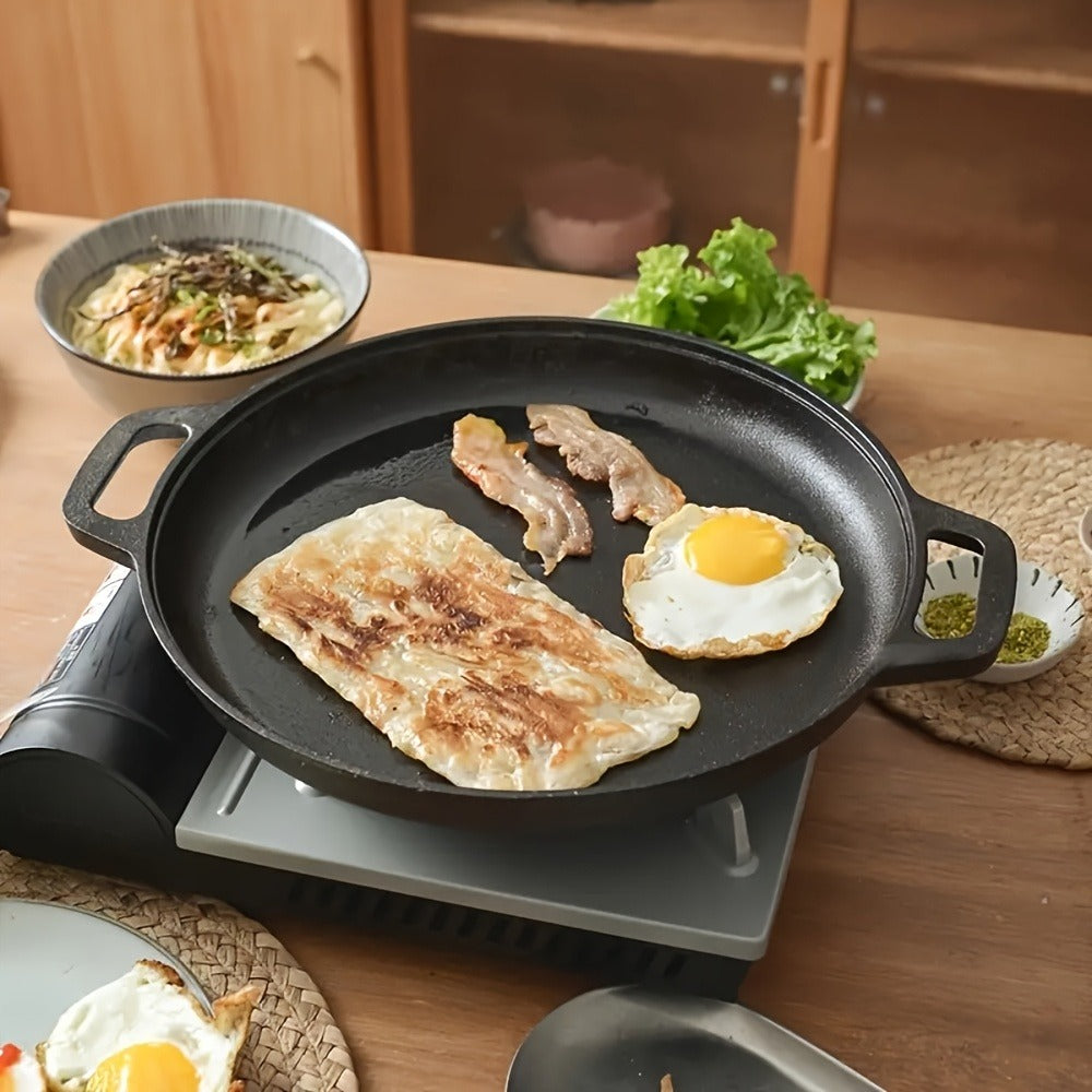 Cast Iron Frying Pan Non-Stick 11 Inch 28cm ¨C Rust-Proof Anti-Deformation Even Heating | Oven & Induction Safe Skillet for Pizza Barbecue & Camping | Durable Cast Iron Pan Single or 2-Pack