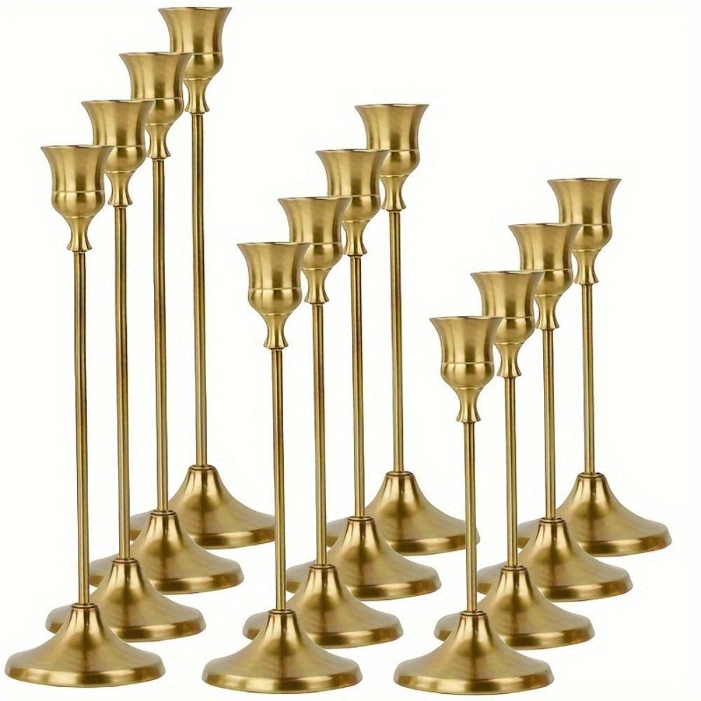 Metal Bell Candlestick Holders Set ¨C Vintage Copper & Black Taper Candle Holders for Wedding Centerpieces, Christmas Table Decor, Halloween, Anniversary, Birthday Party, Home & Hotel Decoration