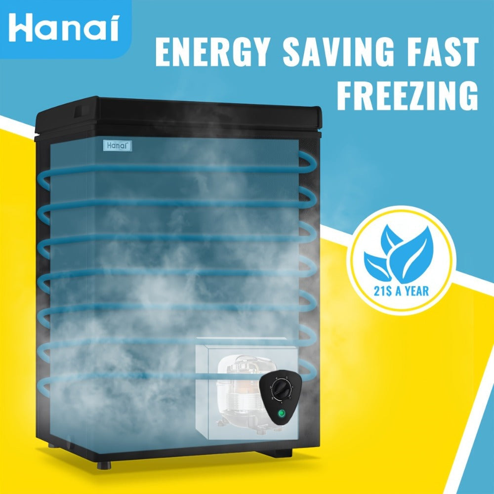 Chest Freezer, Compact Mini Deep Freezer with 7-Level Temperature Control (-11.2¡ãF to 50¡ãF), Low Noise R600a Compressor, Removable Basket ¨C 3.8 Cu Ft Upright Freezer for Dorm, Apartment, Garage & Home Kitchen