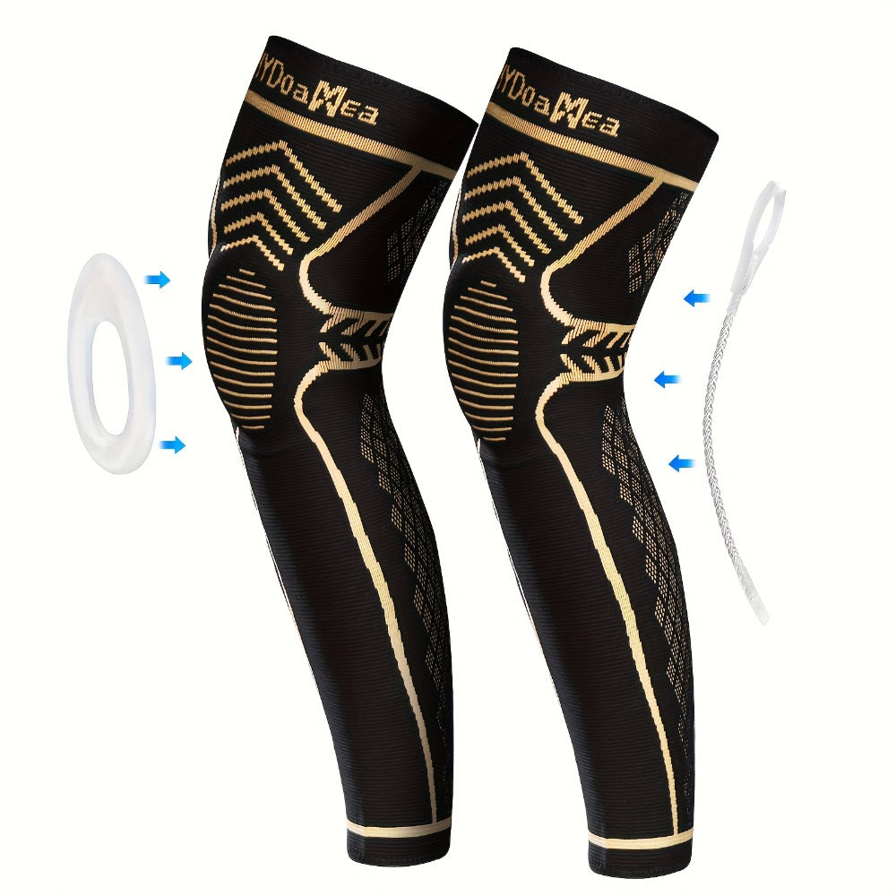 Copper Knee Brace Full Leg Support - Compression Sleeve with Patella Gel Pad & Double Metal Side Stabilizers, Copper-Infused Breathable Fabric, Joint Protection for Running Sports Workout Men Women