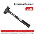Octagonal Hammer High Carbon Steel Heavy Duty Sledge Hammer with Non-Slip Grip Handle, Rust-Proof Head for Demolition Construction Masonry Driving Stakes Outdoor Indoor Home Use (2/3/4 lb)
