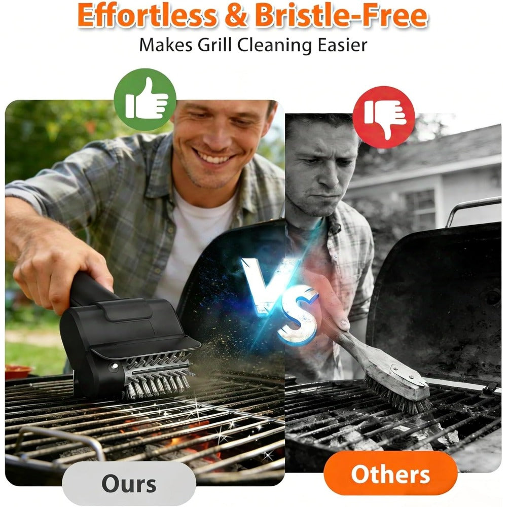 Electric BBQ Grill Brush Cordless Rechargeable Grill Cleaner with 800 RPM Rotating Head, 2000mAh Battery, 304 Stainless Steel Bristles ¨C Outdoor Grilling Tool, Father's Day Gift