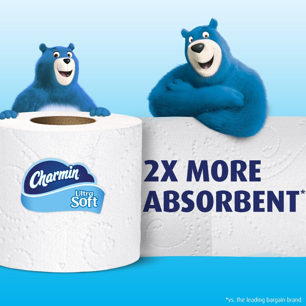 Charmin Ultra Soft Toilet Paper Mega Roll - 2-Ply 200 Sheets per Roll, Soft & Strong Bath Tissue, Available in Mega, Double, 16ct, 30ct, 328ct Bulk Pack Options for Home, Office & Commercial Use