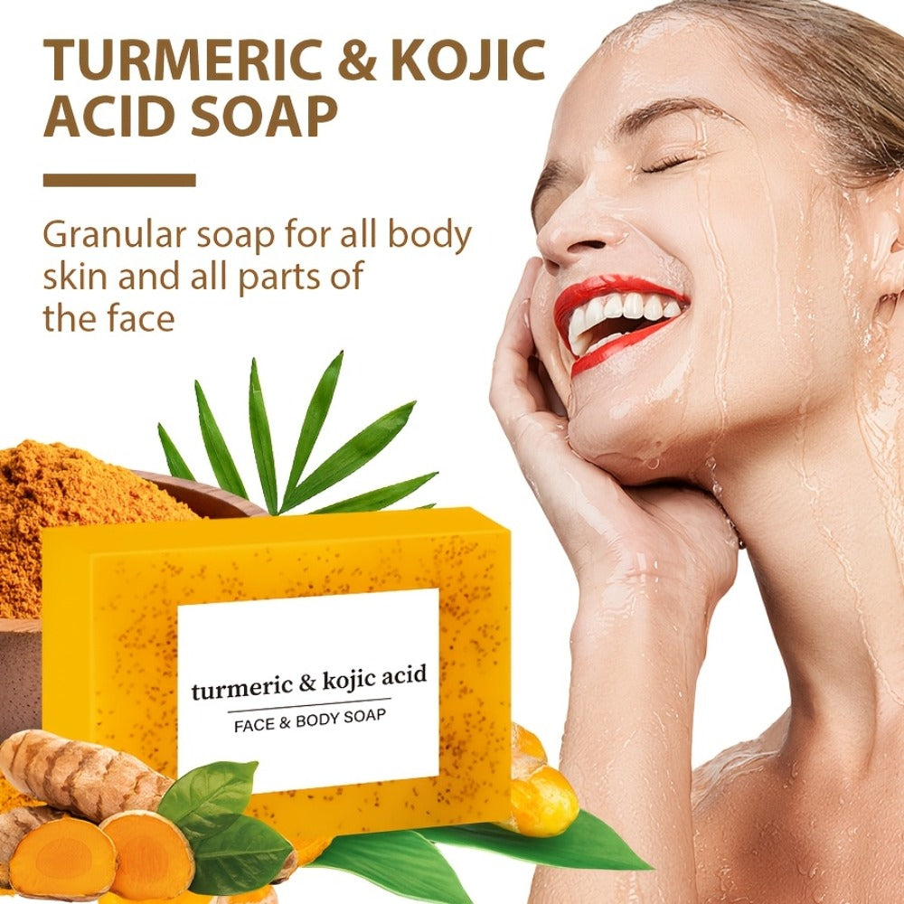 Turmeric Soap Handmade Bar ¨C Lemon, Quercetin & Vitamin E Natural Soap with Olive Oil, Deep Cleansing & Moisturizing, Brightening Body & Face Wash Soap, Turmeric Shampoo Bar for All Skin Types