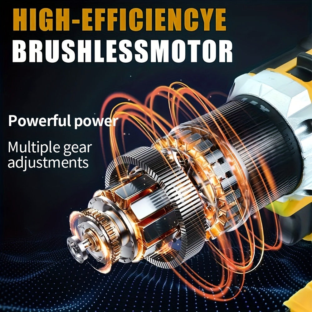 Cordless Power Tool Combo Kit for Dewalt 20V Battery - Impact Wrench 1500Nm, Brushless Drill & Screwdriver Set for Home Repair & Construction