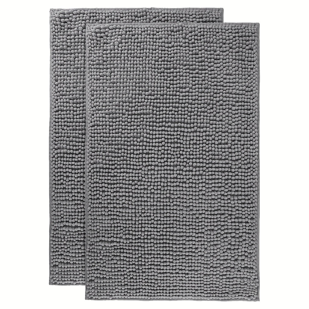 Chenille Bath Rug Extra Thick Soft Absorbent Non-Slip Bathroom Mat Machine Washable, Multiple Sizes & Colors