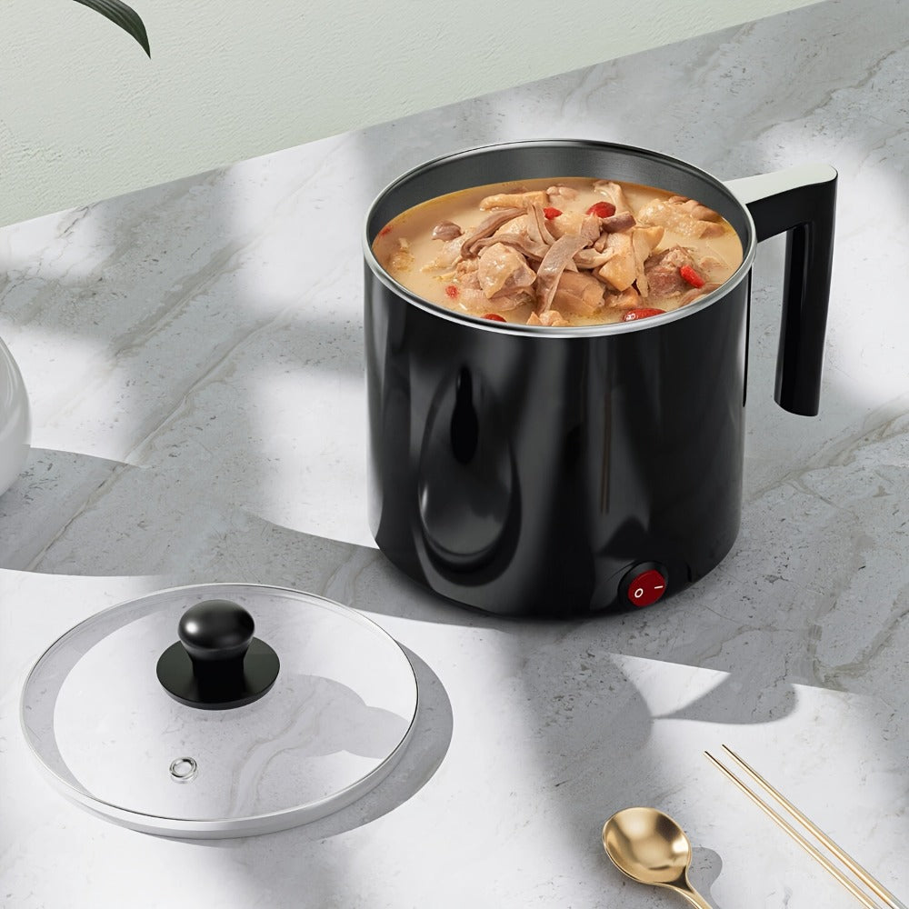 Electric Hot Pot 1.5L Non-Stick Saucepan ¨C Portable Mini Electric Cooker for Noodles, Pasta, Eggs, Steak & Ramen | Fast Heating, Dorm & Travel Friendly