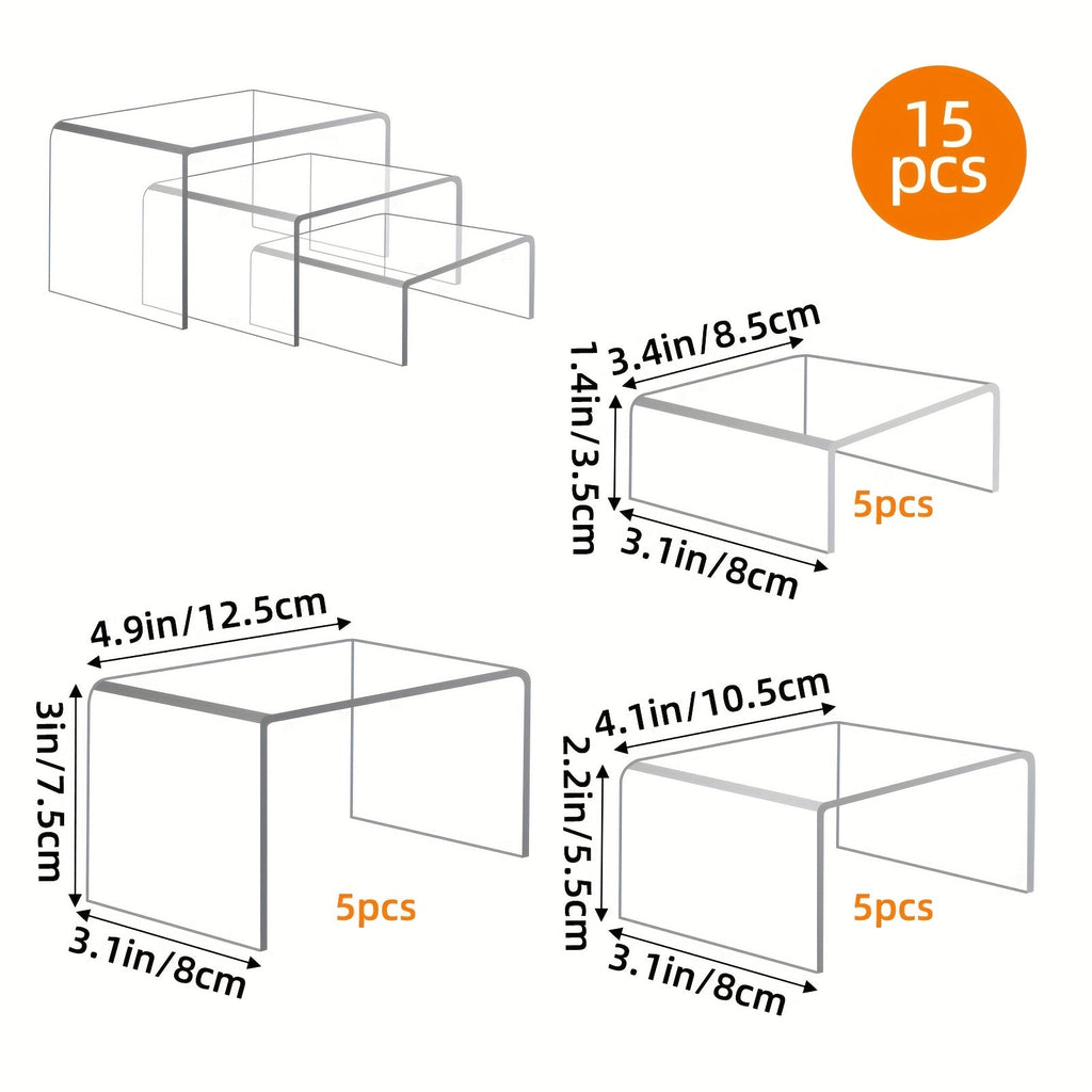Clear Acrylic Risers Display Stands Set Funko Pop Cupcake Jewelry