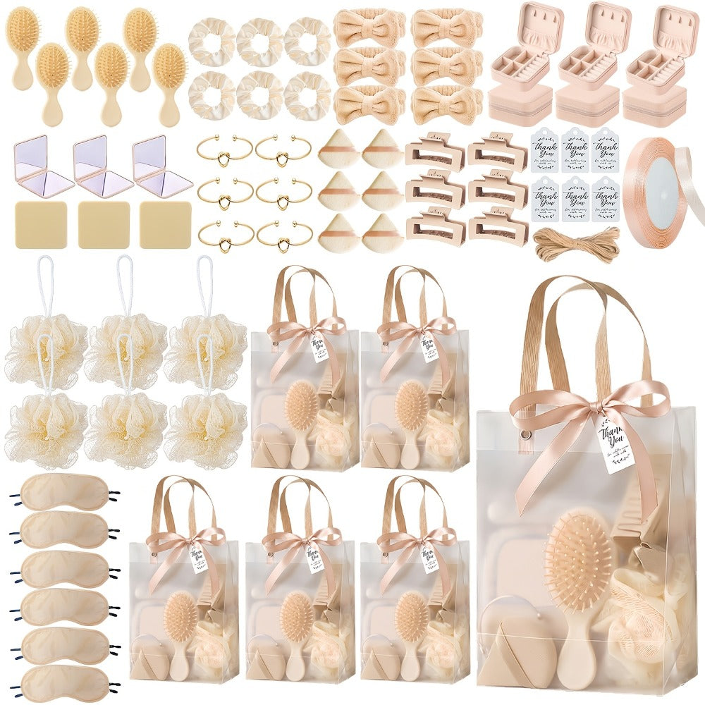 Party Favor Set for Women 74pcs ¨C Wedding & Bridal Shower Gift Pack with Headbands, Bracelets, Jewelry Boxes, Mirrors & Beauty Accessories, Christmas Holiday Gift Bag for Her, Game Winner Prize