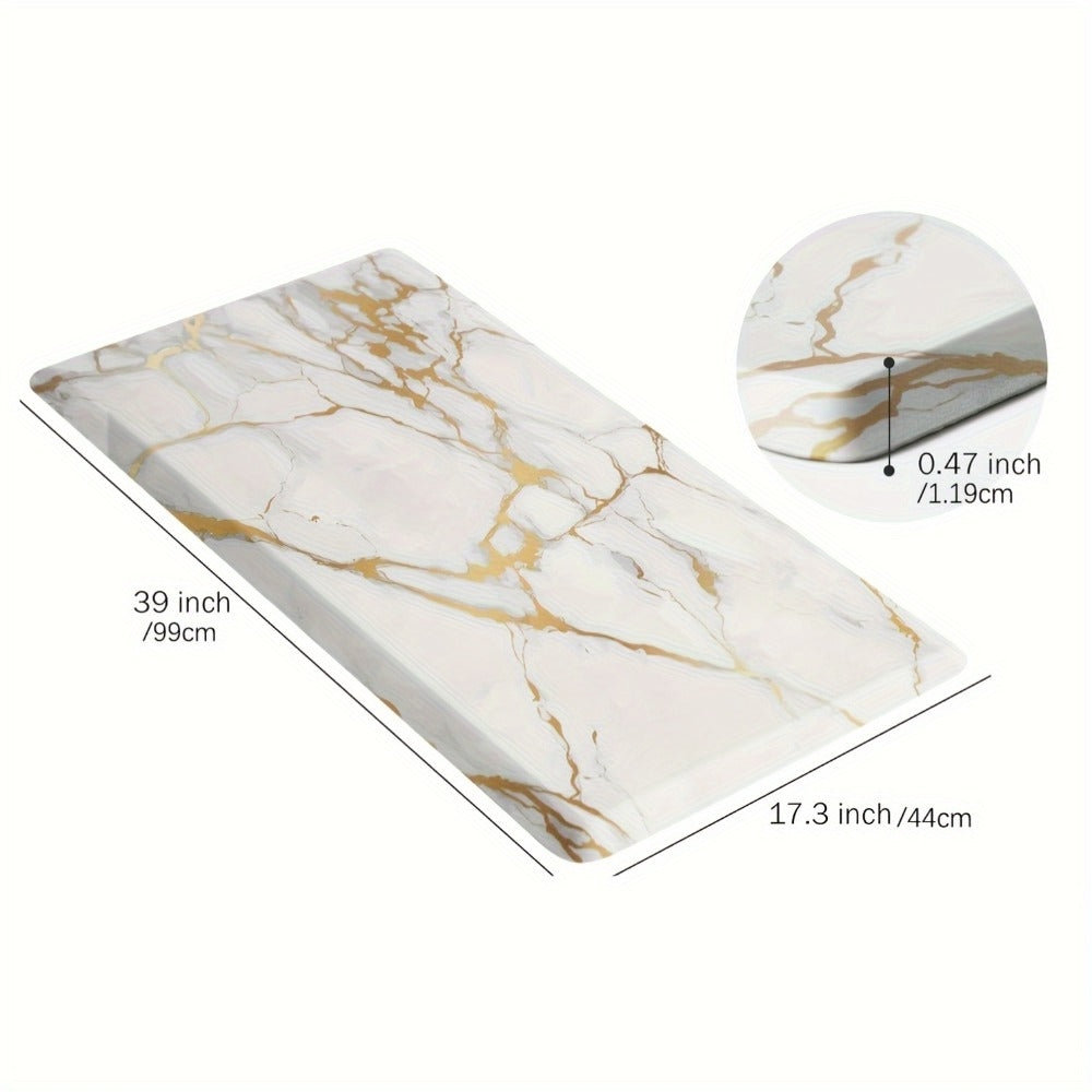 Anti Fatigue Kitchen Mat Non-Slip Cushioned Floor Rug for Standing Desk Sink Office - Marble Pattern